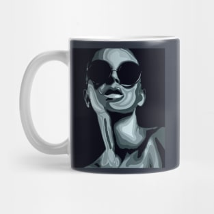 Unknown Stylish Girl in Sunglasses vector portrait Mug